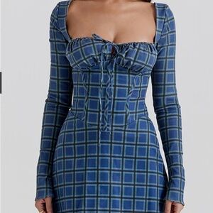 House of CB Plaid Party Dress